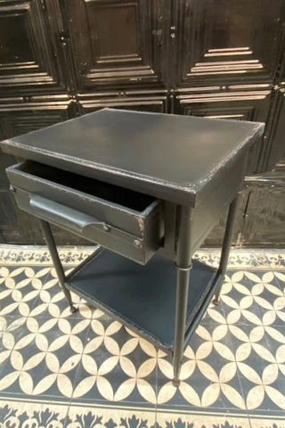 Side view of The Metal Industrial Bedside Table 