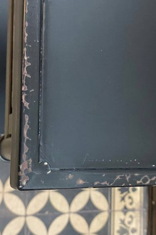 Close up of the surface on The Metal Industrial Bedside Table 