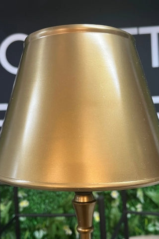 Close up of the shade on The Slim Antique Brass Table Lamp 