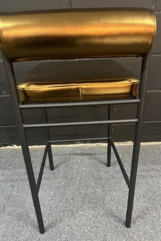 Back view of the Burnished Gold Roll Back Bar Stool