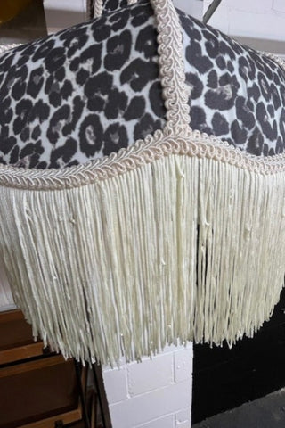 Monochrome Leopard Print Tassel Edge Ceiling Light - SECONDS