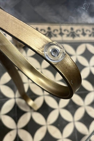 Gold Bow Round Glass Side Table - SECONDS