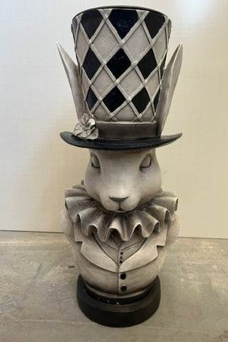  Image of the Alice In Wonderland 'Rabbit' Bust Plant Holder against a pale background