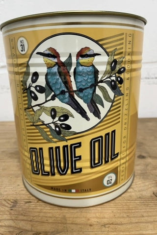 One tin from the Set Of 2 Olive Oil Storage Tins