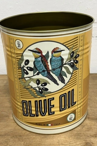 One tin from the Set Of 2 Olive Oil Storage Tins