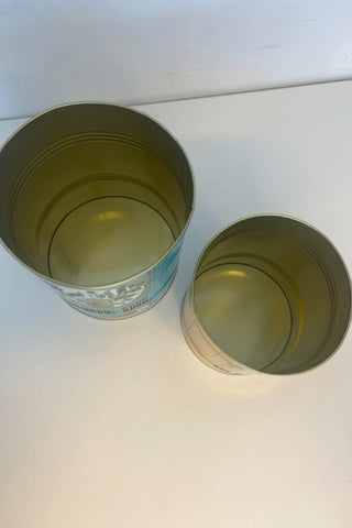 Birds eye view of The Set Of 2 Olive Oil Storage Tins - Large & Medium