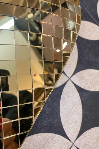 Detail of The Disco Ball Flaming Heart Decoration