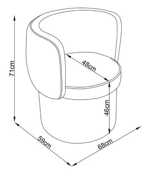 Dimension image of the Charcoal & Pink Tassel Accent Chair