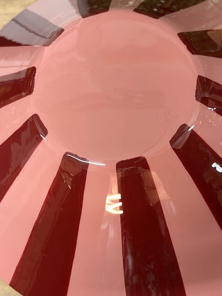 Birds eye of the Deep Red Stripe Table Lamp 