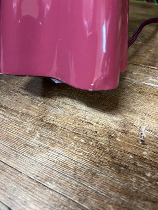 The base of the Deep Red Stripe Table Lamp 