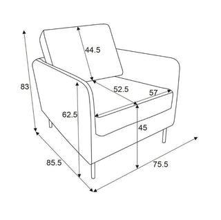 Dimension image of The Edie Needlecord Velvet Green Armchair