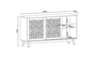 Dimension image of the Leopard Print Sideboard