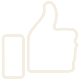 Icon logo of a hand in the thumbs up position. 