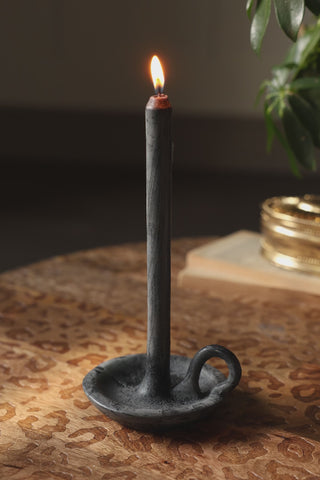 A video of the Charcoal Dinner Candle & Wax Candle Plate shownwith the candle being blown out. 