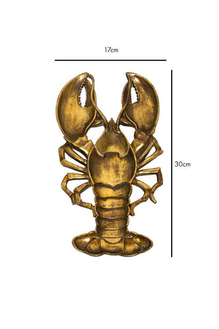 Dimension image of the Antique Gold Lobster Trinket Tray
