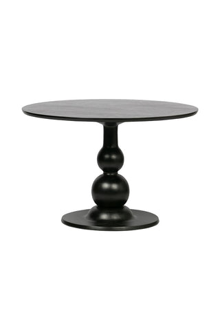 Image of the Black Mango Wood Round Dining Table on a white background