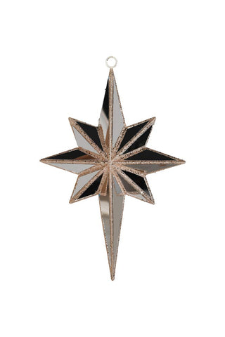 Image of the Champagne Gold Mirrored Star Wall Decoration on a white background