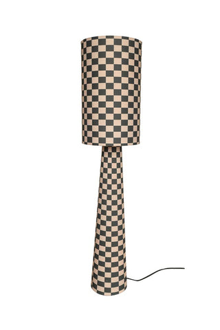 Image of the Charcoal & Natural Checkerboard Floor Lamp on a white background