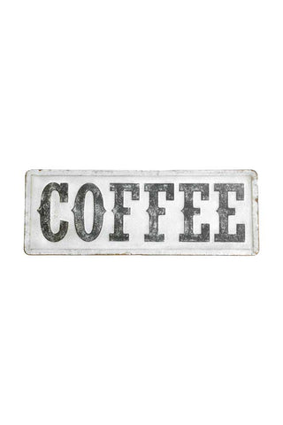Image of the Coffee Metal Wall Art Sign on a white background