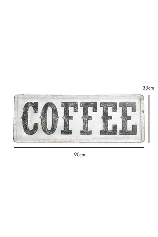 Dimension image of the Coffee Metal Wall Art Sign