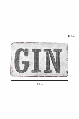 Dimension image of the Gin Metal Wall Art Sign