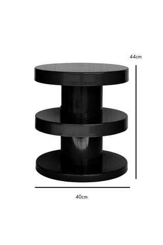 Dimension image of the Glossy Black Side Table