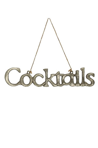Image of the Gold Cocktails Christmas Decoration on a white background