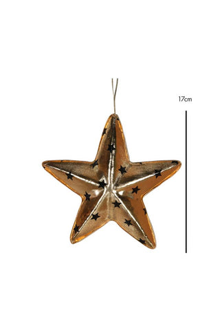 Dimension image of the Gold & Black Star Christmas Decoration