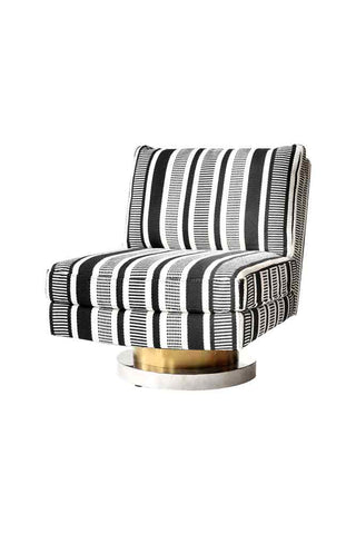 Image of the Monochrome Stripe Swivel Chair on a white background