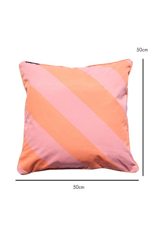 Dimension image of the Pink & Coral Stripe Outdoor Garden Cushion