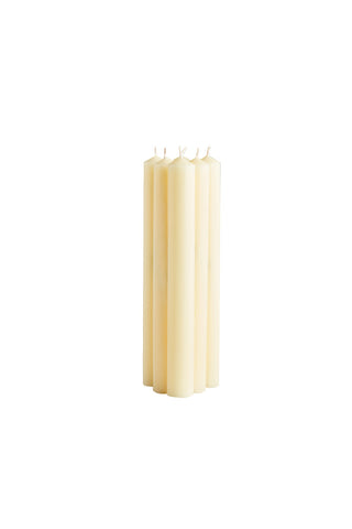 Image of the Set of 6 Dinner Candles In Ivory on a white background