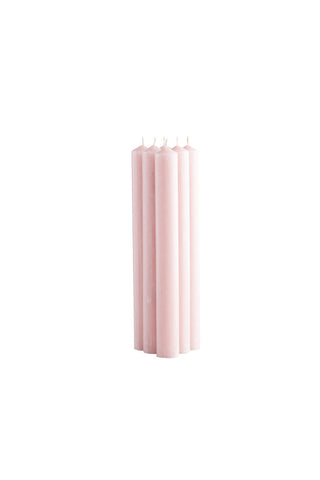 Image of the Set of 6 Dinner Candles In Rose Quartz on a white background