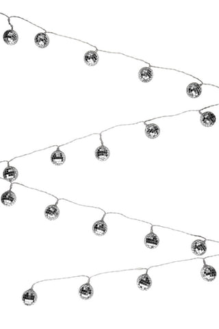 Image of the Silver Disco Ball Fairy Lights on a white background