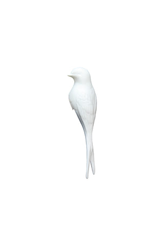 Image of the White Swallow Bird Ornament on a white background