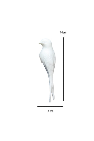 Dimension image of the White Swallow Bird Ornament