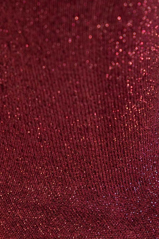 The glitter detail on the 100% Faithful Burgundy Glitter Socks. 