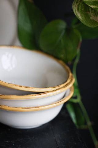 Close-up image of the 12 Piece White Bamboo Dinner Set