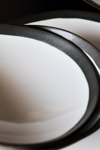 Close-up image of the 12 Piece Monochrome Handmade Dinner Set