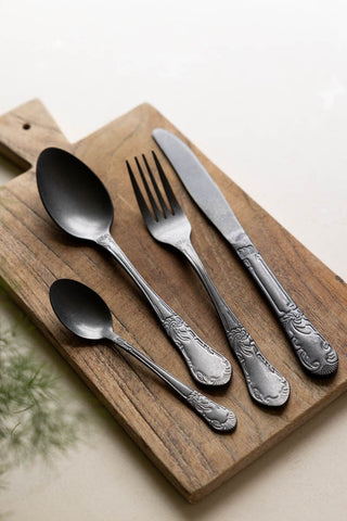 Image of the 24-Piece Dark Silver Cutlery Set