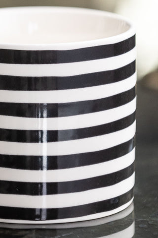 Image of the pattern on the Set Of 2 Monochrome Stripey Mugs