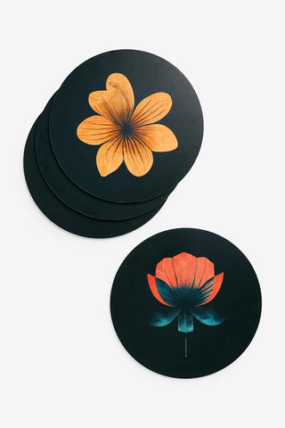Image of the 4pk Flower Placemats on a white background