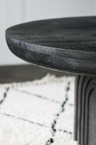 Image of the finish of the Abstract Black Mango Wood Coffee Table