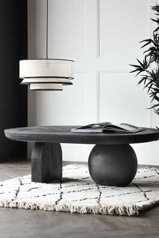 Image of the Abstract Black Mango Wood Coffee Table