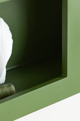 Detail image of the Alcove Wall Shelf in Cactus Green