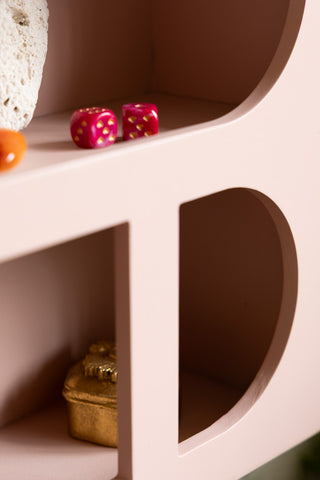 Image of the finish on the Alcove Wall Shelf in Dusty Pink