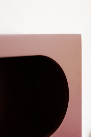 Image of the finish on the Alcove Wall Shelf in Burgundy