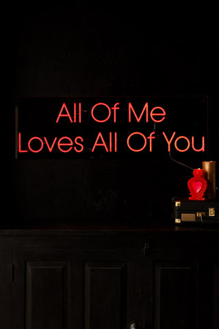 Lifestyle image of the All Of Me Loves All Of You Neon Wall Light