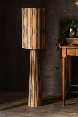 Image of the Amber Blurred Line Print Floor Lamp