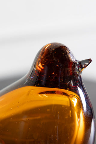 Image of the colour of the Amber Glass Bird Ornament