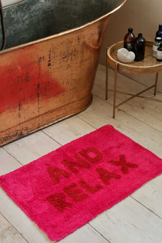 Image of the And Relax Hot Pink Tufted Bath Mat